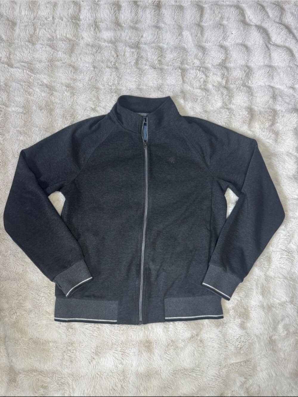 Robert Graham Zip Up Sweater Gray Size S/P